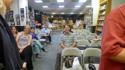 Crowd forming last night at Book Passage at Corte Madera.  It turned out to be a lively group and we had a great time. 