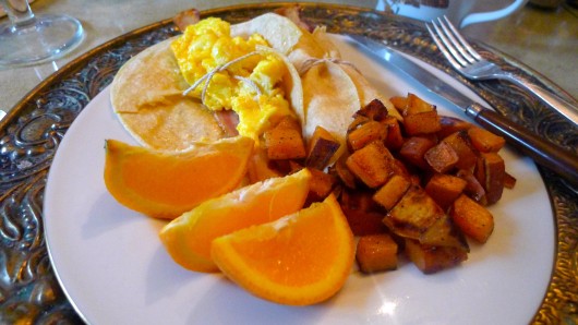 Homemade southern breakfast in the Z- Bed and Breakfast.